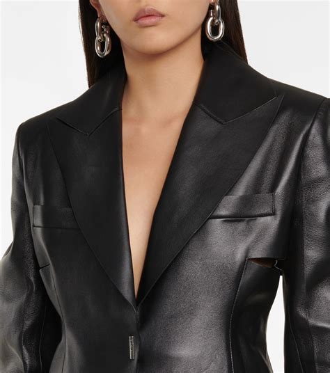 givenchy blazer suit trim|GIVENCHY Cutout leather blazer .